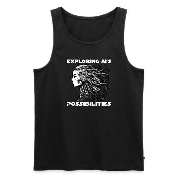 Artificial Intelligence, Machine Learning, Data - Men's Premium Organic Tank Top - black - Front - AI Model Male 178 light (178cm)
