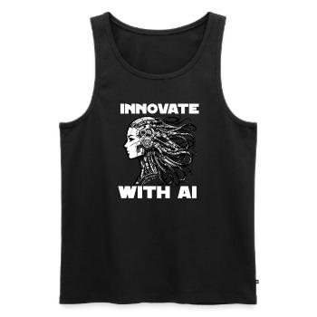 Artificial intelligence, machine learning, data - Men's Premium Organic Tank Top - black - Front - AI Model Male 178 light (178cm)