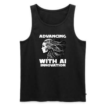 Artificial intelligence, machine learning, data - Men's Premium Organic Tank Top - black - Front - AI Model Male 178 light (178cm)