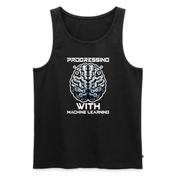 Artificial intelligence, machine learning, data - Men's Premium Organic Tank Top - black - Front - AI Model Male 178 light (178cm)