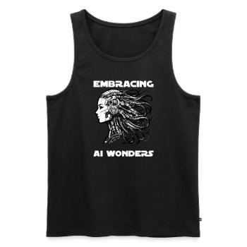 Artificial Intelligence, Machine Learning, Data - Men's Premium Organic Tank Top - black - Front - AI Model Male 178 light (178cm)
