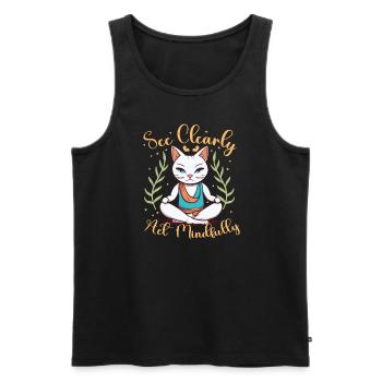 Yoga Mindfulness Practic Meditation Manifestation - Männer Premium Bio Tank Top - Schwarz - Vorne - AI Model Male 178 light (178cm)