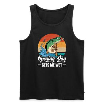 Northern Pike Fisherman Pike Fishing Rod Pike Fish - Men's Premium Organic Tank Top - black - Front - AI Model Male 178 light (178cm)