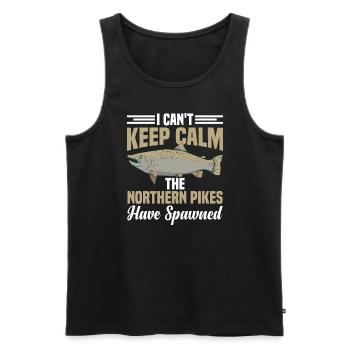 Northern Pike Fisherman Pike Fishing Rod Pike Fish - Men's Premium Organic Tank Top - black - Front - AI Model Male 178 light (178cm)