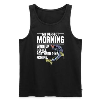 Northern Pike Fisherman Pike Fishing Rod Pike Fish - Men's Premium Organic Tank Top - black - Front - AI Model Male 178 light (178cm)