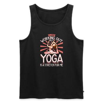 Yoga, Pleine conscience, Pratique, Méditation, Manifestation - Débardeur bio Premium Homme - noir - Devant - AI Model Male 178 light (178cm)