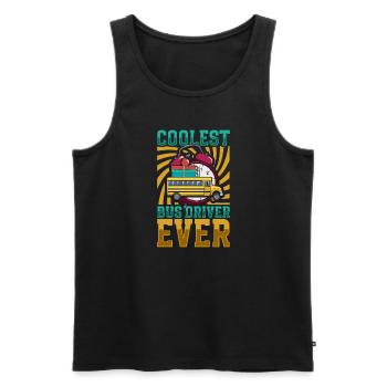 Funny School Bus Driver Appreciation anniversary - Men's Premium Organic Tank Top - black - Front - Michal (187cm)