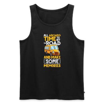 Funny School Bus Driver Appreciation anniversary - Men's Premium Organic Tank Top - black - Front - Michal (187cm)