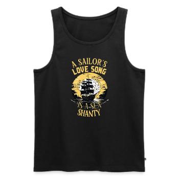 Sailors Sea Shanty Singing Ship Adventures - Men's Premium Organic Tank Top - black - Front - AI Model Male 178 light (178cm)