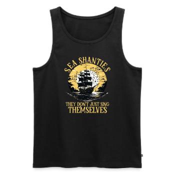 Sailors Sea Shanty Singing Ship Adventures - Men's Premium Organic Tank Top - black - Front - Michal (187cm)