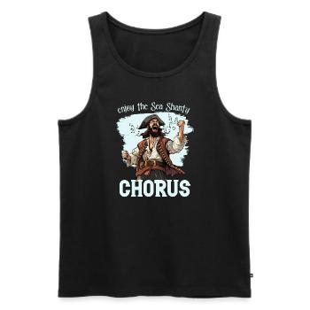 Sailors Sea Shanty Singing Ship Adventures - Men's Premium Organic Tank Top - black - Front - AI Model Male 178 light (178cm)