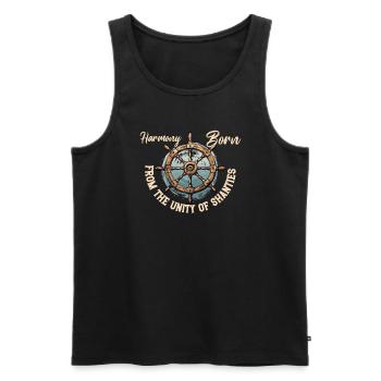 Sailors Sea Shanty Singing Ship Adventures - Men's Premium Organic Tank Top - black - Front - AI Model Male 178 light (178cm)