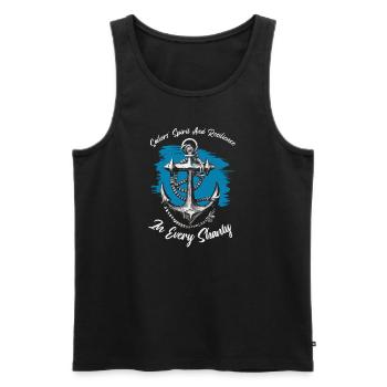 Sailors Sea Shanty Singing Ship Adventures - Men's Premium Organic Tank Top - black - Front - AI Model Male 178 light (178cm)