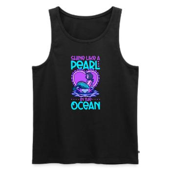 Mermaid Queen, Sea, Royal, Ocean, Monarch - Men's Premium Organic Tank Top - black - Front - AI Model Male 178 light (178cm)