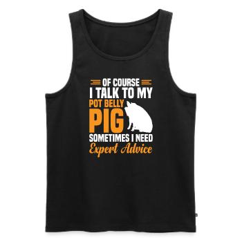 Pot Belly Pig Geschirr Und Leine Pot Belly Pig - Männer Premium Bio Tank Top - Schwarz - Vorne - AI Model Male 178 light (178cm)