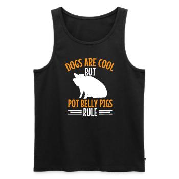 Pot Belly Pig Geschirr Und Leine Pot Belly Pig - Männer Premium Bio Tank Top - Schwarz - Vorne - AI Model Male 178 light (178cm)