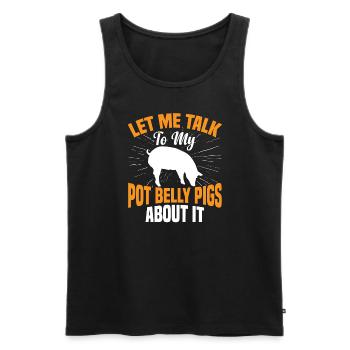 Pot Belly Pig Geschirr Und Leine Pot Belly Pig - Männer Premium Bio Tank Top - Schwarz - Vorne - AI Model Male 178 light (178cm)