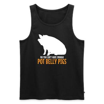 Pot Belly Pig Geschirr Und Leine Pot Belly Pig - Männer Premium Bio Tank Top - Schwarz - Vorne - AI Model Male 178 light (178cm)