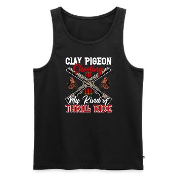Clay Pigeon Shooting Clay Pigeon Shooting Shooting - Men's Premium Organic Tank Top - black - Front - AI Model Male 178 light (178cm)