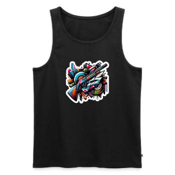 Clay Pigeon Shooting Clay Pigeon Shooting Shooting - Men's Premium Organic Tank Top - black - Front - AI Model Male 178 light (178cm)