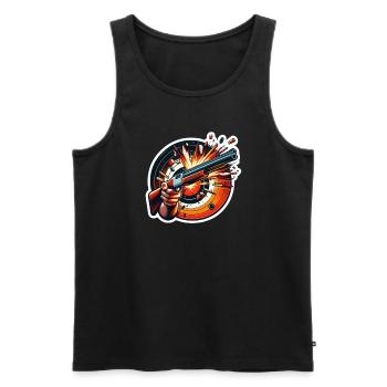 Clay Pigeon Shooting Clay Pigeon Shooting Shooting - Men's Premium Organic Tank Top - black - Front - AI Model Male 178 light (178cm)