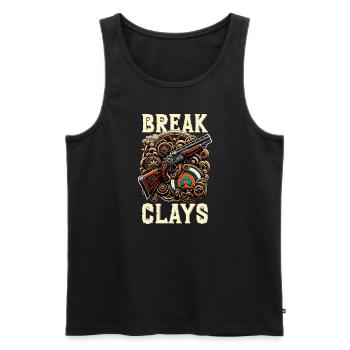 Clay Pigeon Shooting Clay Pigeon Shooting Shooting - Men's Premium Organic Tank Top - black - Front - AI Model Male 178 light (178cm)
