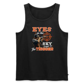 Clay Pigeon Shooting Clay Pigeon Shooting Shooting - Men's Premium Organic Tank Top - black - Front - AI Model Male 178 light (178cm)