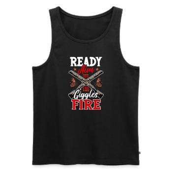 Clay Pigeon Shooting Clay Pigeon Shooting Shooting - Men's Premium Organic Tank Top - black - Front - AI Model Male 178 light (178cm)