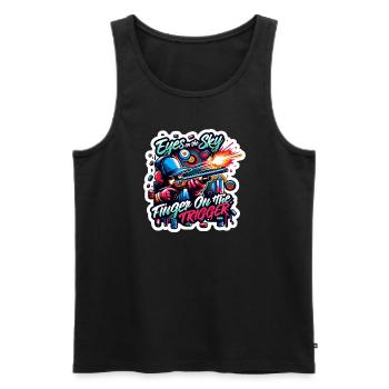 Clay Pigeon Shooting Clay Pigeon Shooting Shooting - Men's Premium Organic Tank Top - black - Front - AI Model Male 178 light (178cm)