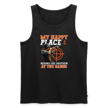 Clay Pigeon Shooting Clay Pigeon Shooting Shooting - Men's Premium Organic Tank Top - black - Front - AI Model Male 178 light (178cm)