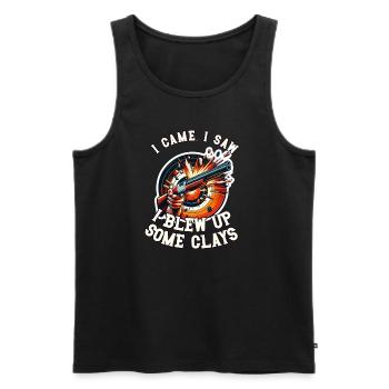 Clay Pigeon Shooting Clay Pigeon Shooting Shooting - Men's Premium Organic Tank Top - black - Front - AI Model Male 178 light (178cm)