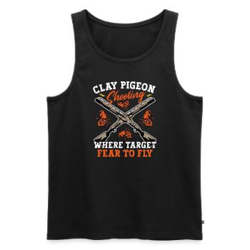 Clay Pigeon Shooting Clay Pigeon Shooting Shooting - Men's Premium Organic Tank Top - black - Front - AI Model Male 178 light (178cm)