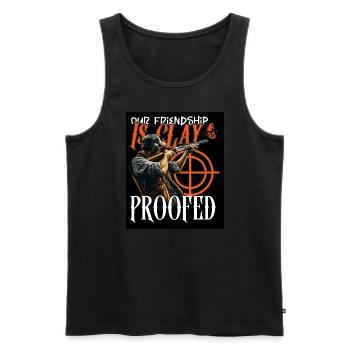 Clay Pigeon Shooting Clay Pigeon Shooting Shooting - Men's Premium Organic Tank Top - black - Front - AI Model Male 178 light (178cm)