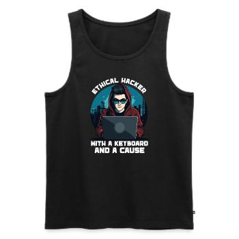 Ethical Hacking Analyst Ethical Cyber Security - Men's Premium Organic Tank Top - black - Front - Michal (187cm)