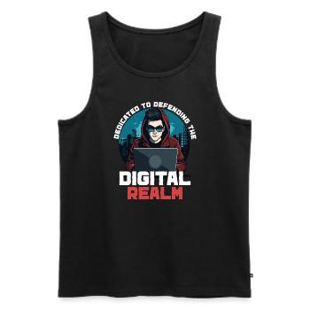 Analyste en piratage éthique Cybersécurité éthique - Débardeur bio Premium Homme - noir - Devant - AI Model Male 178 light (178cm)