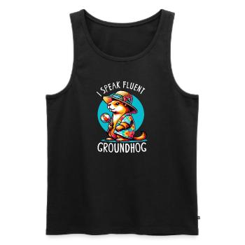 Groundhog Day Enthusiasts 2024, February 2 - Men's Premium Organic Tank Top - black - Front - Michal (187cm)