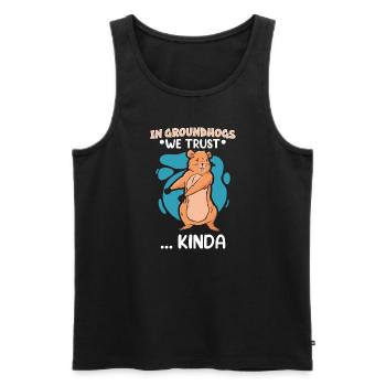 Groundhog Day Enthusiasts 2024, February 2 - Men's Premium Organic Tank Top - black - Front - Michal (187cm)