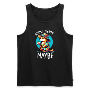 Amateurs du jour de la marmotte 2024, 2 février - Débardeur bio Premium Homme - noir - Devant - AI Model Male 178 light (178cm)