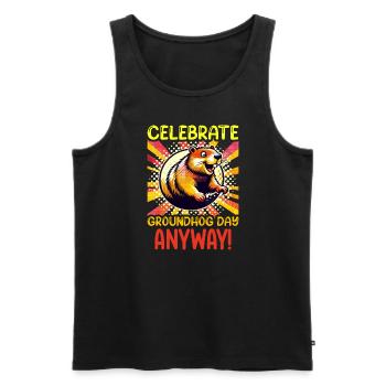Groundhog Day Enthusiasts 2024, February 2 - Men's Premium Organic Tank Top - black - Front - Michal (187cm)