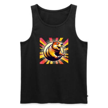 Groundhog Day Enthusiasts 2024, February 2 - Men's Premium Organic Tank Top - black - Front - Michal (187cm)