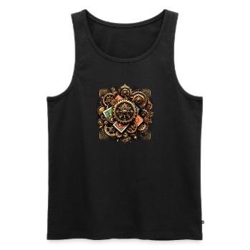 Philately Philatelist Stamp Collecting - Men's Premium Organic Tank Top - black - Front - AI Model Male 178 light (178cm)
