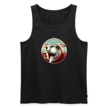 Amateurs du jour de la marmotte 2024, 2 février - Débardeur bio Premium Homme - noir - Devant - AI Model Male 178 light (178cm)