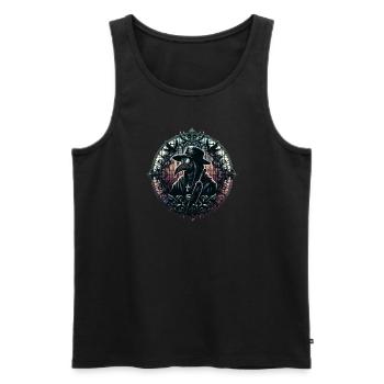 Spooky Halloween Horror Plague Doctor - Men's Premium Organic Tank Top - black - Front - AI Model Male 178 light (178cm)