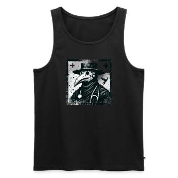 Spooky Halloween Horror Plague Doctor - Men's Premium Organic Tank Top - black - Front - AI Model Male 178 light (178cm)