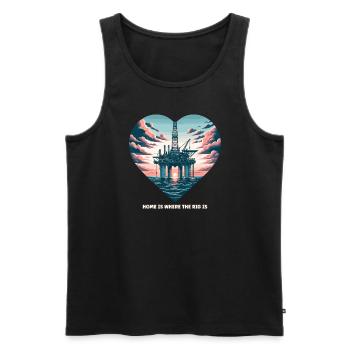 Oilfield Wife Roughneck Oil Drilling Frac crew - Men's Premium Organic Tank Top - black - Front - AI Model Male 178 light (178cm)