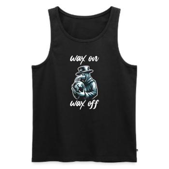 Spooky Halloween Horror Plague Doctor - Men's Premium Organic Tank Top - black - Front - AI Model Male 178 light (178cm)