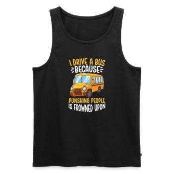 Funny School Bus Driver Appreciation anniversary - Men's Premium Organic Tank Top - black - Front - Michal (187cm)