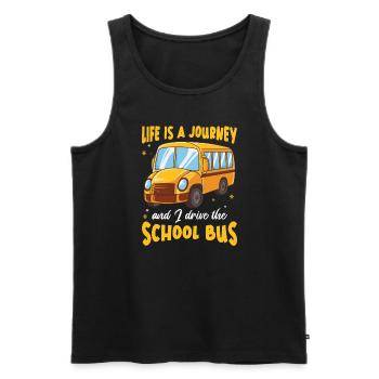 Anniversaire d'appréciation drôle de chauffeur d'autobus scolaire - Débardeur bio Premium Homme - noir - Devant - Michal (187cm)