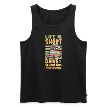 Funny School Bus Driver Appreciation anniversary - Männer Premium Bio Tank Top - Schwarz - Vorne - AI Model Male 178 light (178cm)