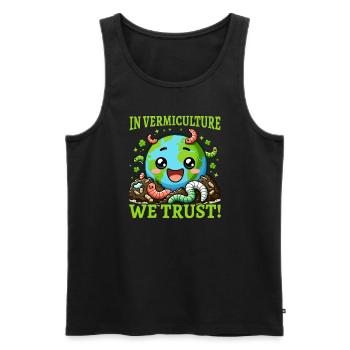 Lombriciculture Jardinage de vers de terre Vermiculture - Débardeur bio Premium Homme - noir - Devant - Michal (187cm)